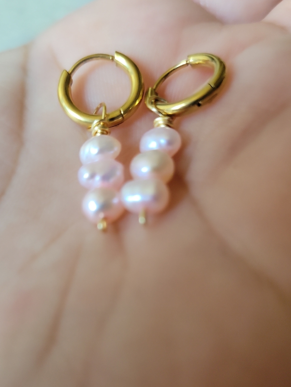 Pink Pearl Dangle Set - Picture 2 of 3